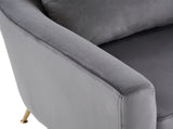 Half Disassembled Single Chair With Gold Feet And Pedals Flannelette Indoor Leisure Chair Dark Gray 65909311