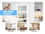 28" X 80"3-Lite Glass Door,Preassembled Frosted Glass French Door,MDF Wood Panel,for Utility Room W5277P522617