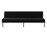 Black 3-Seater Futon Sofa Bed, Twin Folding Sleeper Sofa, Sturdy Metal Frame, Skin-Friendly B347P507913