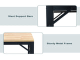 48" Heavy-Duty Adjustable Workbench, Rubber Wood Shop Table with Rubber Pads, over 2000 Lbs Capacity 44033289