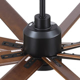 ZNTS 84" Black Lowe Profile Ceiling Fan with Light W1367P247080