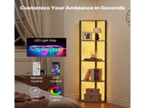 5-Tier Corner Shelf with LED Lighting, 64" Tall Display Unit with Adjustable Multi-Color Lights 84398200