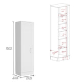 Lilo Storage Cabinet, Broom Hangers, Internal Shelves -White B07092127