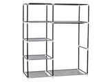 64" Portable Closet Storage Organizer Wardrobe Clothes Rack with Shelves Gray 48294238