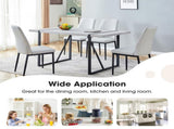 Modern Dining Table, 55 inch Kitchen Table for 4 People, Rectangular Dinner Table for Dining Room, WF312270AAG