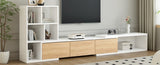 ON-TREND 74.8''-126'' Extendable TV Stand with 3 Tier Bookshelves for TVs up to 110'', Adjustable WF531669AAK