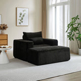62.5-Inch Corduroy Sponge Sofa Lounge Chair with Removable footrest,No Assembly Required,Fluffy W834P206048