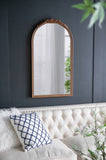 23" x 42" Hand Carved Rose Antique Mirror Frame, Wood Arch Mirror Wall Decor for Living Room, W2078126747