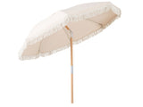 6ft Boho Patio with Tassels, Beech Wood Pole & Fiberglass Ribs, Push-Button Tilt Outdoor 13320436
