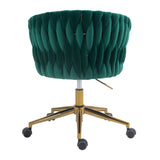 ZNTS Modern design the backrest is hand-woven Office chair,Vanity chairs with wheels,Height 89931105