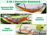 3-in-1 Camping Hammock with Automatic Pop-Up Mosquito Net, Lightweight 70D Nylon Portable Hammock 82727197
