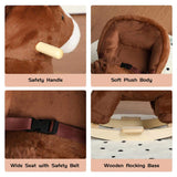 Kids Ride-On Rocking Horse Toy with Lullaby Song,Horse Rocking Toy with Hand Puppets and Safety Belt 08256957