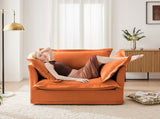 Slip-covered Armchair with 1 Big Back Cushion and 2 Big Toss Pillows, Single Deep Seat Comfy Single W3041P281156