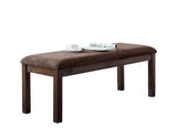 Classic Elegant Design Wooden 1pc Bench Only Dining Room Upholstered Seat Walnut Finish Bench B011P245909