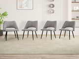 4-Chair Set Combination, Modern and Simple, With High Resilience Filling, Metal Legs, Adjustable W757P304077