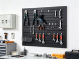 Easy-to-Install Slat Wall Paneling, 4 x 4 ft PVC Garage Slatwall, Black Modular Adjustable Panel 59400716