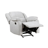 Modern Reclining Chair Gray Chenille Upholstered Pillowtop Arms Solid Wood Frame 1pc Living Room B011P188427