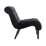 COOLMORE Modern Velvet Armless Accent Living Room Chair / Leisure Chair,Upholstered Fabric Button W39550128