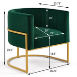 Upholstered Velvet Accent Chair with Golden Metal Stand,Mid-Century Living Room Leisure Chair with W2186137438