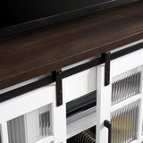 Multipurpose Sliding Door TV Cabinet Large Cabinet with 2 Sliding Glass Doors, TV Desk W1758P189946