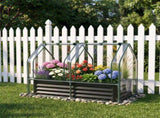 4 x 2 x 3 FT 3-in-1 Galvanized Raised Garden Bed with PVC Greenhouse Cover, Metal Elevated Planter 12288308