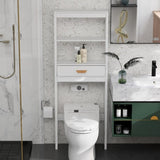 ZNTS Over-the-Toilet Storage Cabinet White with one Drawer and 2 Shelves Space Saver Bathroom Rack W28227728