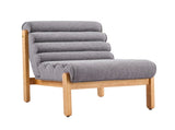 Fluffy Accent Chair Gray with Natural Solid Wood Frame N767P366257G