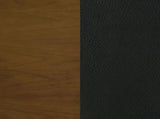 Set of 2 Dining Chairs With Black Leatherette Seat, Dark Walnut B016P368770