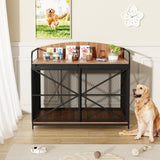 42.8" Heavy Duty Large Dog Crate Furniture for Large Medium Dog, Farmhouse Wooden Dog Kennel Indoor N704P246986D