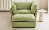Modern Armchair Sofa 47" Cozy Upholstered Sofa Chair with Movable Ottoman, Wide Seat, Curved N719P292695F