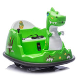 12V Kids Ride On Bumper Car W/Parents Control,Dinosaur Shape & Element Design,2WD,Spray With W1578P268994
