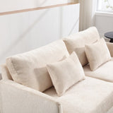 COOLMORE Mid Century Modern chenille Fabric Loveseat sofa, 2-Seat Upholstered Loveseat Sofa Modern W395P151895