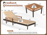 Outdoor Chaise Lounge with Side Table, 79" Mix Brown PE Rattan Recliner 4-Gear Backrest 400LBS 95390415
