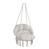 ZNTS Hammock Chair Macrame Swing Max 330 Lbs Hanging Cotton Rope Hammock Swing Chair for Indoor and W419P147384