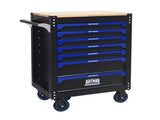 30-inch 7-drawer Wood-top Practical Rolling Steel Tool Cart, With Handle and Wheels, Storage Cabinet 73850984