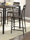 Black Metal Frame Counter Height Dining 5pc Set Wooden Set Table Top Counter Height Dining Table 4x B011P320850