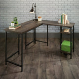 L-Shaped Desk with Rustic Style, Brown finish B356P367890