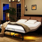 Adjustable Bed Base Frame Head and Foot Incline Quiet Motor King Size Zero Gravity, 4 Ports USB, W1038P194150