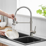 ZNTS Commercial Kitchen Faucet with Pull Down Sprayer, Single Handle Single Lever Kitchen Sink Faucet W1932P172282