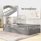 ZNTS Twin Size Floor, integral construction with super high security barrier, door, children's floor W1858P164941