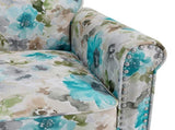 Barnet Accent Chair in Pastel Blue and Gray Floral with Solid Wood Legs B127P495064