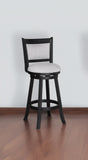 2pc Swivel Pub Stools Counter Height Chair Fabric Upholstered Seat Footrest Wooden Dining Room B011P262367