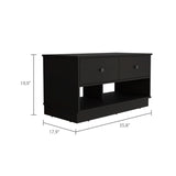 ZNTS Hamilton Storage Bench, Two Open Shelves, Two Drawers -Black B07091910