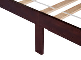 Queen Pine wooden Bed with Upholstered Headboard Panel Footboard, with Two Bed Rail Support Feet W504P181801