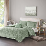 Full/Queen Velvet Comforter Set with Throw Pillow B035P203258