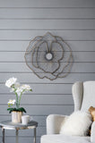 Set of 3 Metal Flowers Wall Decor, Transitional Wall Floral Sculpture for Foyer Porch Hallway W2078130330