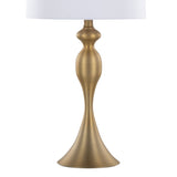 Ashland 27" Contemporary Metal Table Lamp in Gold Metal with White Linen Shade from Grandview B202P224082