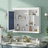 32'' Bathroom Wall Cabinet with Mirror, Wall Mounted Medicine Cabinet with 3 Shelves, Mirrored Door N710P252505K