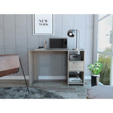 Light Gray 2-Shelf 1-Drawer Writing Desk B062111637