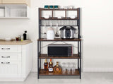 5-Tier Kitchen Bakers Rack with 10 S-Shaped Hooks and 3 Cubes , Industrial Microwave Oven Stand, 93611055